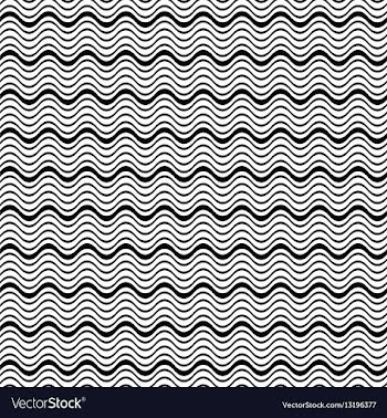 Seamless black white wave pattern background vector image