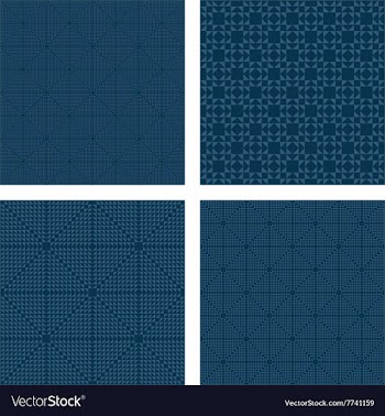 Seamless blue triangle pattern set vector image