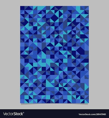 Seamless blue triangle tile flyer template design vector image