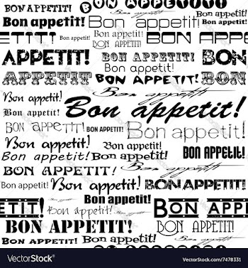 Seamless Bon appetit pattern vector image