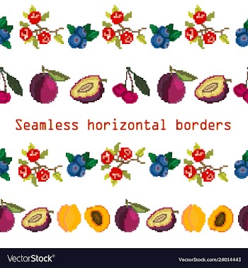 Seamless border brush ribbon of plum cherry vector image
