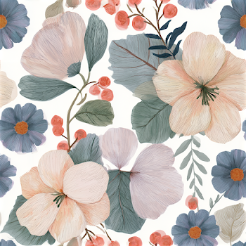 Seamless Botanical Floral Pattern