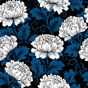Seamless Botanical Floral Pattern with Peonies