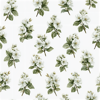 Seamless Botanical Pattern of Delicate White Flowers