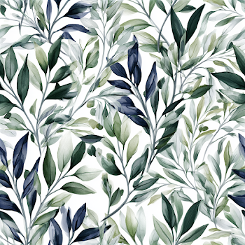 Seamless Botanical Pattern of Olive Leaves