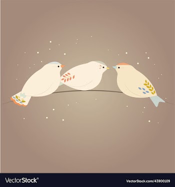 seamless botanical pattern with white birds
