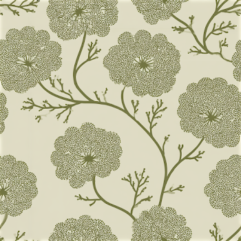 Seamless Botanical Textile Pattern in Muted Sage Green