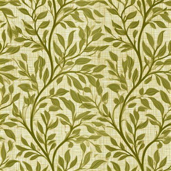 Seamless Botanical Wallpaper Pattern in Olive Green