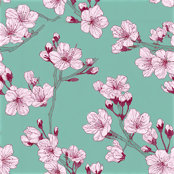 Seamless Cherry Blossom Floral Pattern