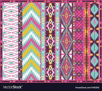  					Seamless colorful aztec geometric pattern vector image														