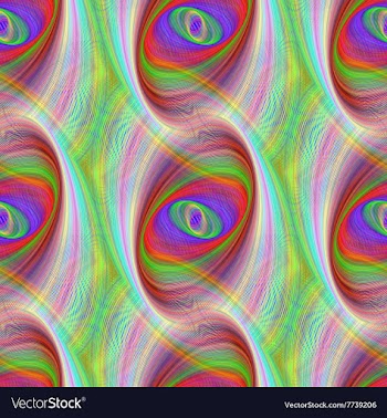 Seamless colorful ellipse fractal pattern vector image