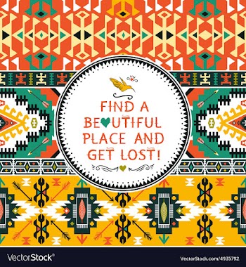  					Seamless colorful tribal pattern vector image														
