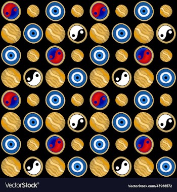 seamless decorative pattern with evil eyes and