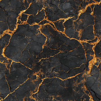 Seamless Deep Black Marble Texture with Gold Veins