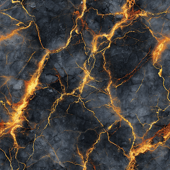 Seamless Deep Black Marble with Gold Veins