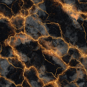 Seamless Deep Black Marble with Molten Gold Veins