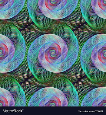 Seamless digital art spiral fractal pattern vector image