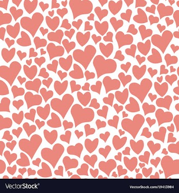 Seamless doodle hearts pattern background vector image