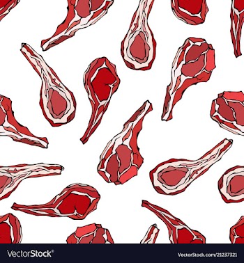 Seamless endless pattern with lamb ribs or rack vector image