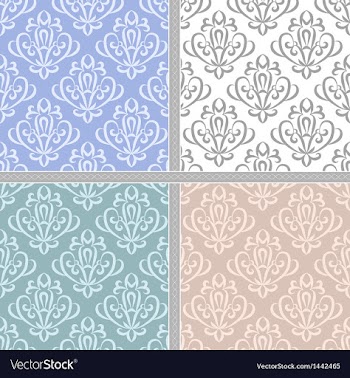 Seamless ethnic vintage pattern set vector image