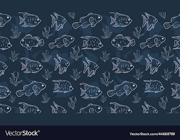 seamless fish pattern blue background design