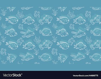 seamless fish pattern blue background design
