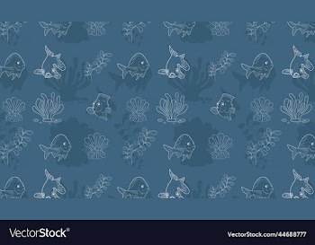 seamless fish pattern blue background design