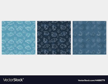 seamless fish pattern blue background design