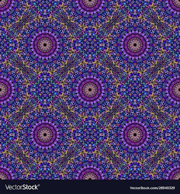 Seamless floral mandala garden pattern background vector image