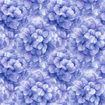 Seamless Floral Pattern of Hydrangea Clusters