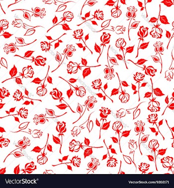  					Seamless floral pattern of red rose flowers vector image														