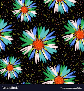 seamless floral pattern on black background