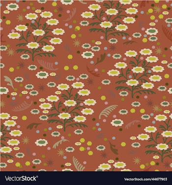 seamless floral pattern on warm brown background