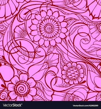 seamless floral pattern oriental motifs contour