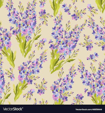 seamless floral pattern with blue flowers
