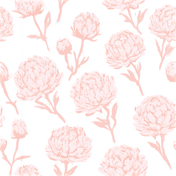 Seamless Floral Pattern with Blush Pink Peonies