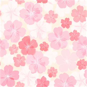 Seamless Floral Pattern with Cherry Blossoms