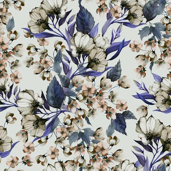 Seamless floral pattern with of eustoma on light background, watercolor.