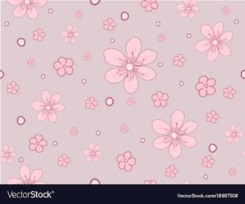 Seamless floral pattern with pink flowers vector image
