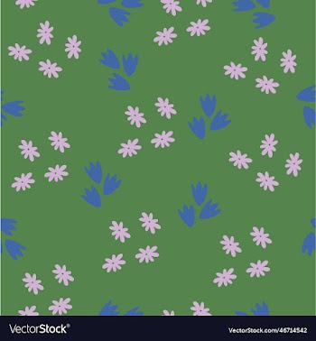 seamless floral pattern with small rink and blue