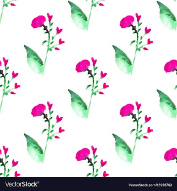 Seamless floral pattern with watercolor flowers vector image