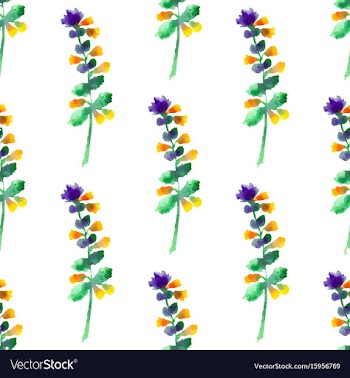 Seamless floral pattern with watercolor flowers vector image