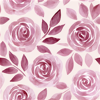 Seamless Floral Pattern with Watercolor Roses