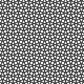 Seamless geometric ornament in black and white.