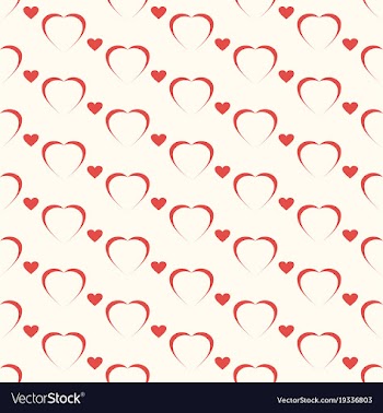Seamless geometric pattern red heart on white vector image