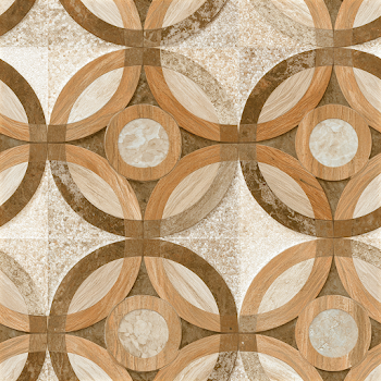 Seamless Geometric Tile Pattern with Interlocking Circles