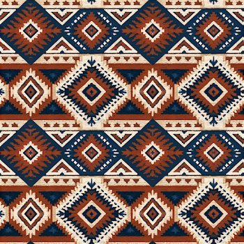 Seamless Geometric Tribal Pattern with Aztec and Navajo Motifs