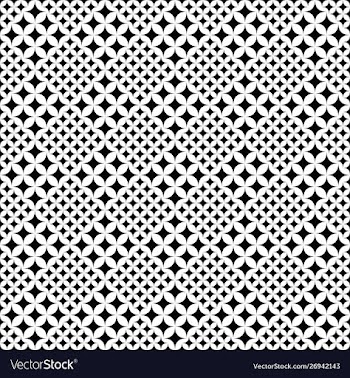 Seamless geometrical black and white curved star vector image