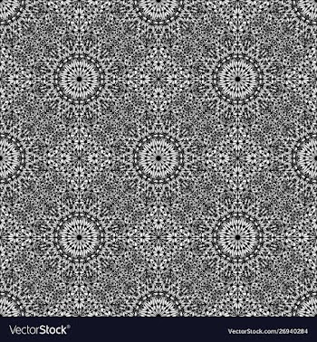 Seamless geometrical flower mandala pattern vector image