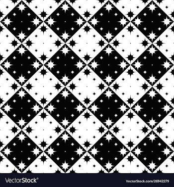 Seamless geometrical monochrome star pattern vector image